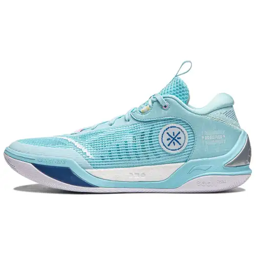 LiNing Wade Cold Blood 2 Flick Technology Stable Support Wrapping Comfort Shock Absorbing Anti-Slip Wear-Resistant Breathable Rebound Anti-Twist Grip Low-top Basketball Shoes Men's Icy Blue