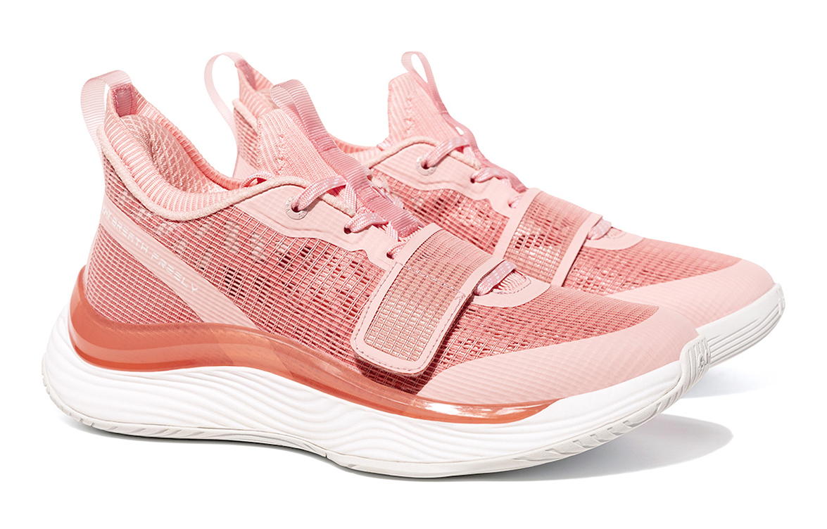 VOIT Cushioning, Slip Resistant, And Abrasion Resistant Low Top Basketball Shoes Unisex Pink