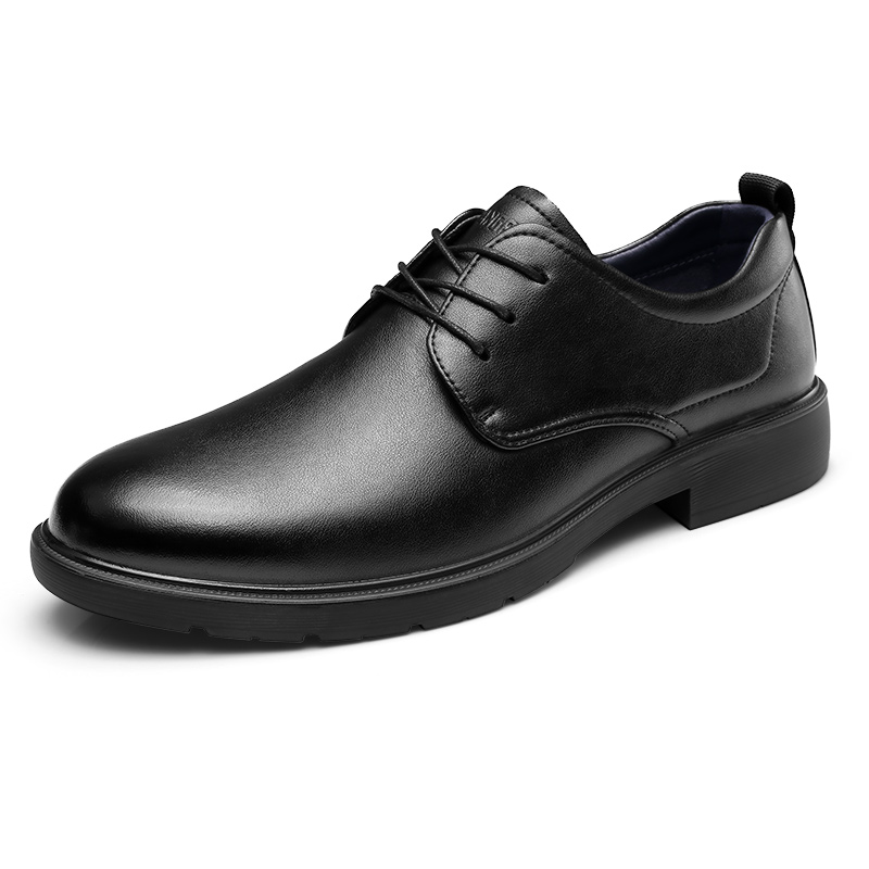 Qiangren 3515 lace-up business shoes, casual shoes, derby shoes, formal leather shoes, men's black