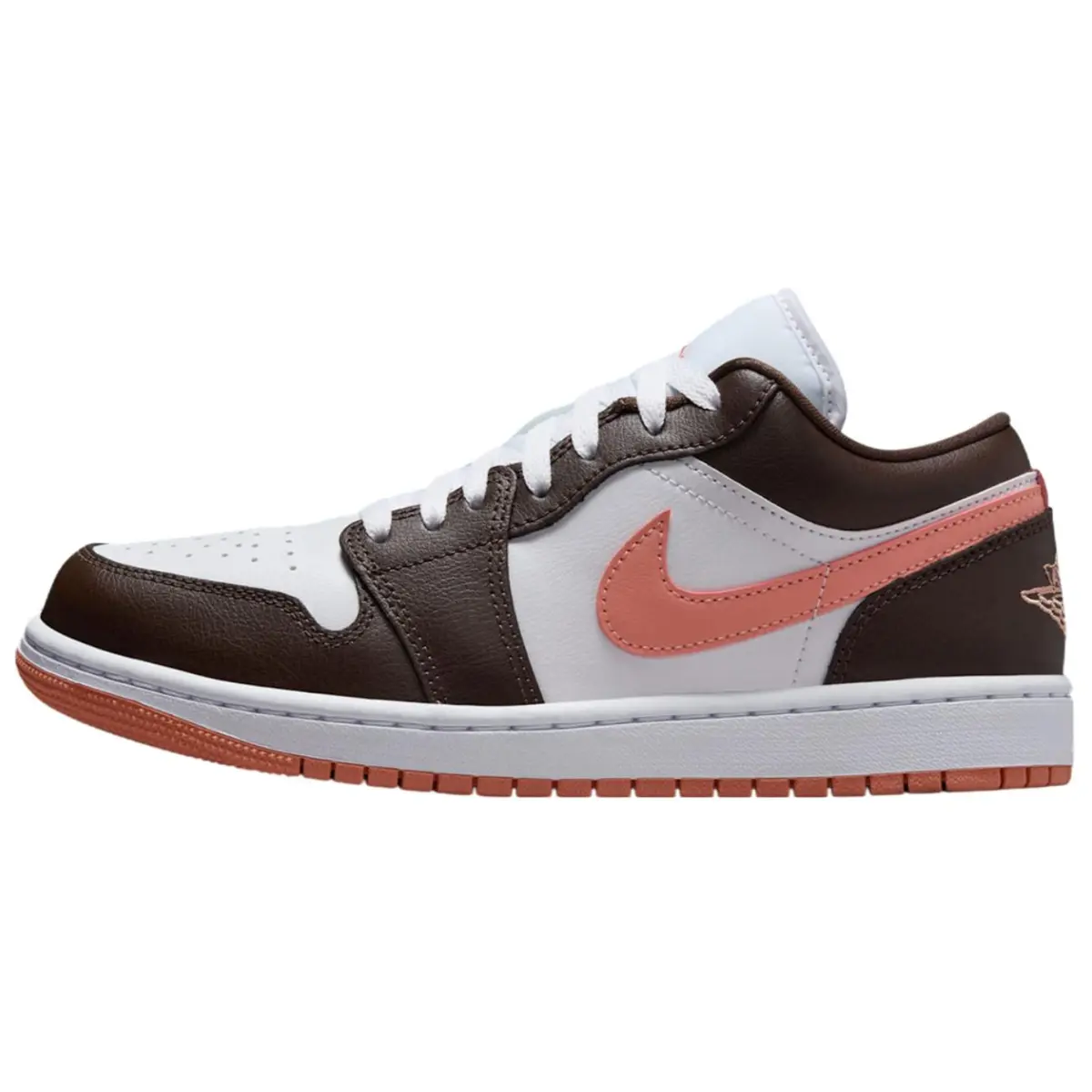 Jordan Air Jordan 1 Cushioning Low top Vintage Basketball Shoes Women's Brown Pink