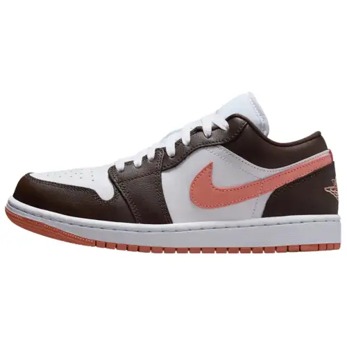Jordan Air Jordan 1 Cushioning Low top Vintage Basketball Shoes Women's Brown Pink