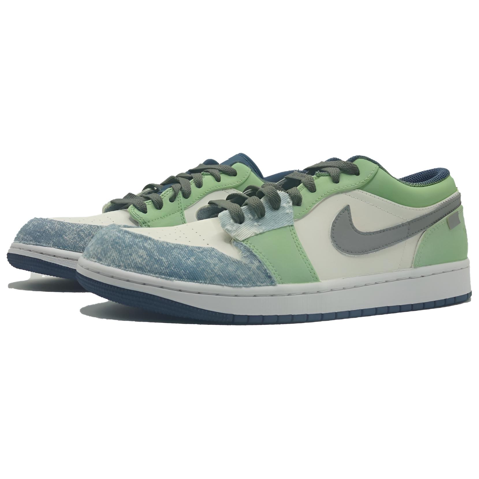 Jordan Air Jordan 1 Abrasion Resistant Low top Vintage Basketball Shoes Men’s Green