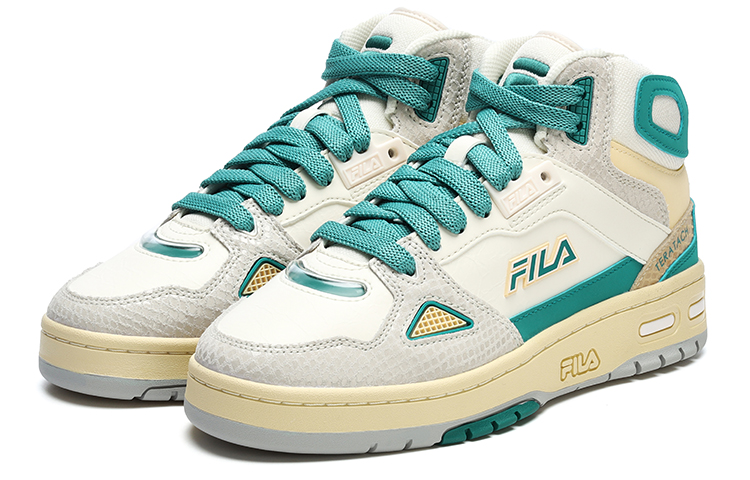 FILA FUSION Teratach Textile, Synthetic Leather Versatile Abrasion Resistant Mid top Vintage Basketball Shoes Women’s