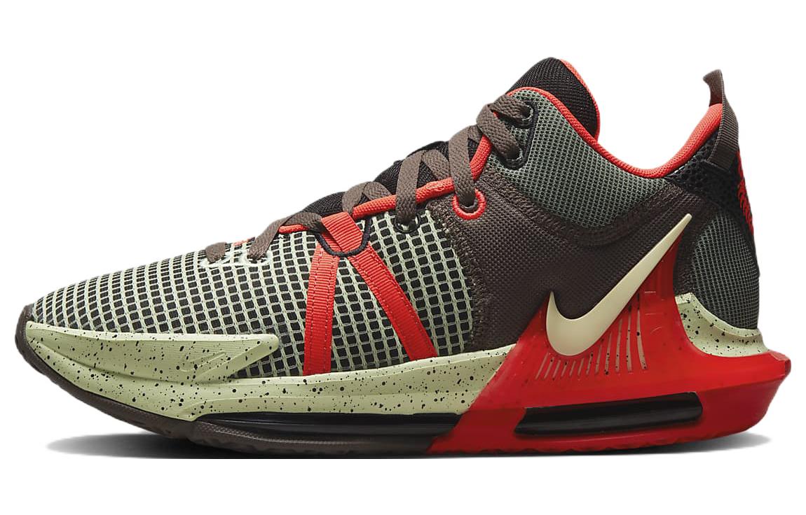 Кроссовки Nike Lebron Witness 7 (коричнево-красно-зеленые)