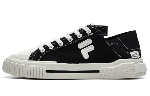 FILA FUSION Fila trendy brand Wallride Dx casual wear-resistant lightweight low-top canvas shoes men's black milk white