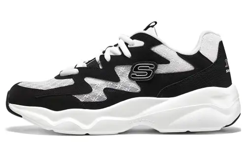 Skechers D'LITES AIRY D'Lites Mesh Lace Up Low top Chunky Sneakers Women's Black White