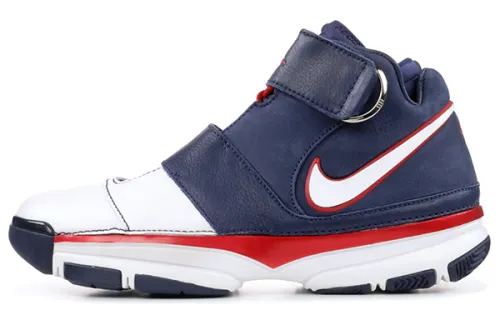 Nike Zoom Kobe 2 ST USA shock-absorbing anti-slip mid-top retro basketball shoes men's white and blue