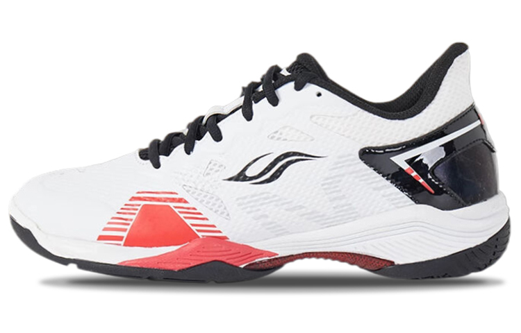 BONNY Mesh Cushioning Slip Resistant Low top Badminton Shoes Unisex White Black