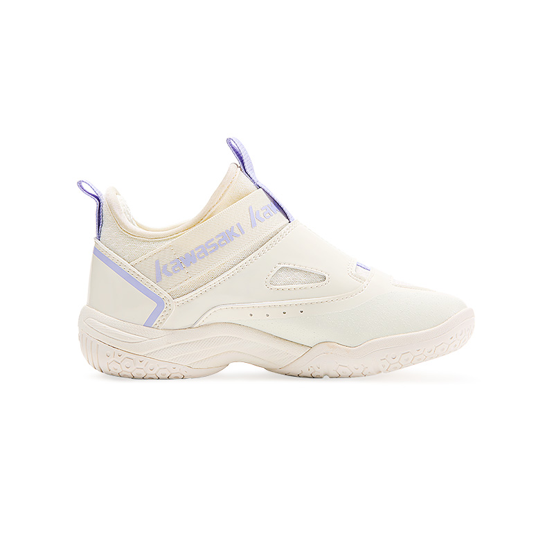 Kawasaki Crossover 2.0 Slip Resistant And Abrasion Resistant Coverage Mid top Badminton Shoes Women’s Beige Purple