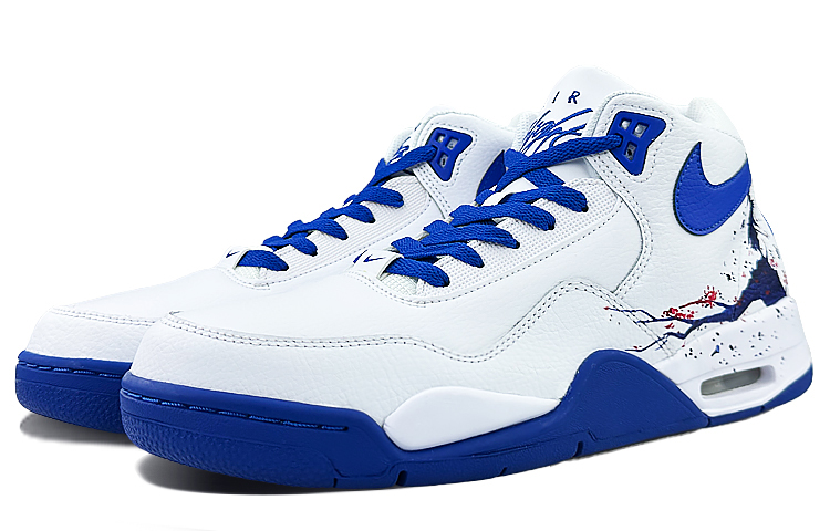 Nike Flight Legacy Mid top Vintage Basketball Shoes Men’s White Blue