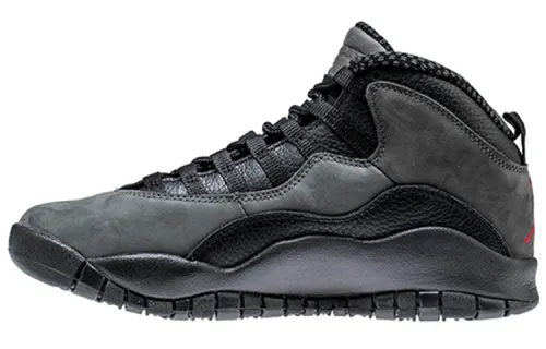Jordan Air Jordan 10 Dark Shadow Shadow Leather Comfortable Non-Slip Lightweight Mid-top Retro Basketball Shoes Men's Black Gray