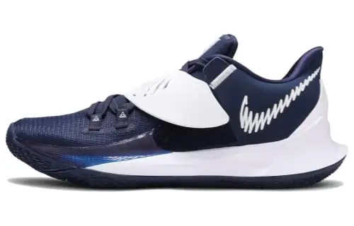 Nike Kyrie Low 3 round head lace fabric synthetic leather shock-absorbing, anti-slip and wear-resistant low top practical basketball shoes men's midnight blue
