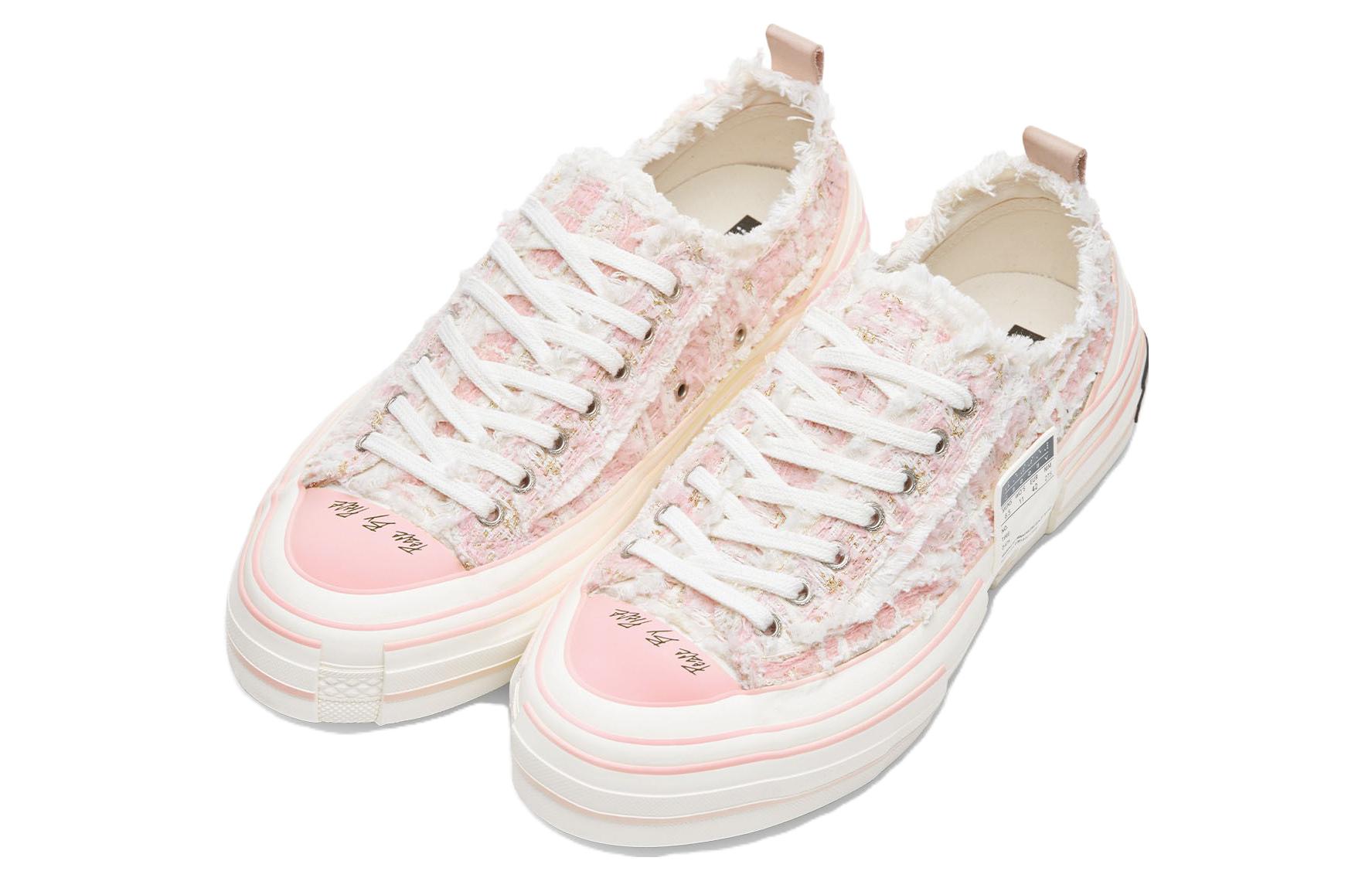 XVESSEL Low top Canvas Shoes Unisex White Pink