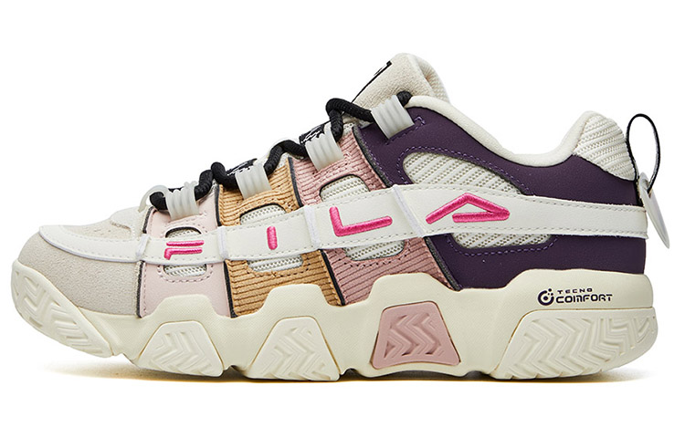 FILA FUSION BUSTER Puffy Shoes Textile, Synthetic Leather Low top Basketball Shoes Women's Nostalgic Purple