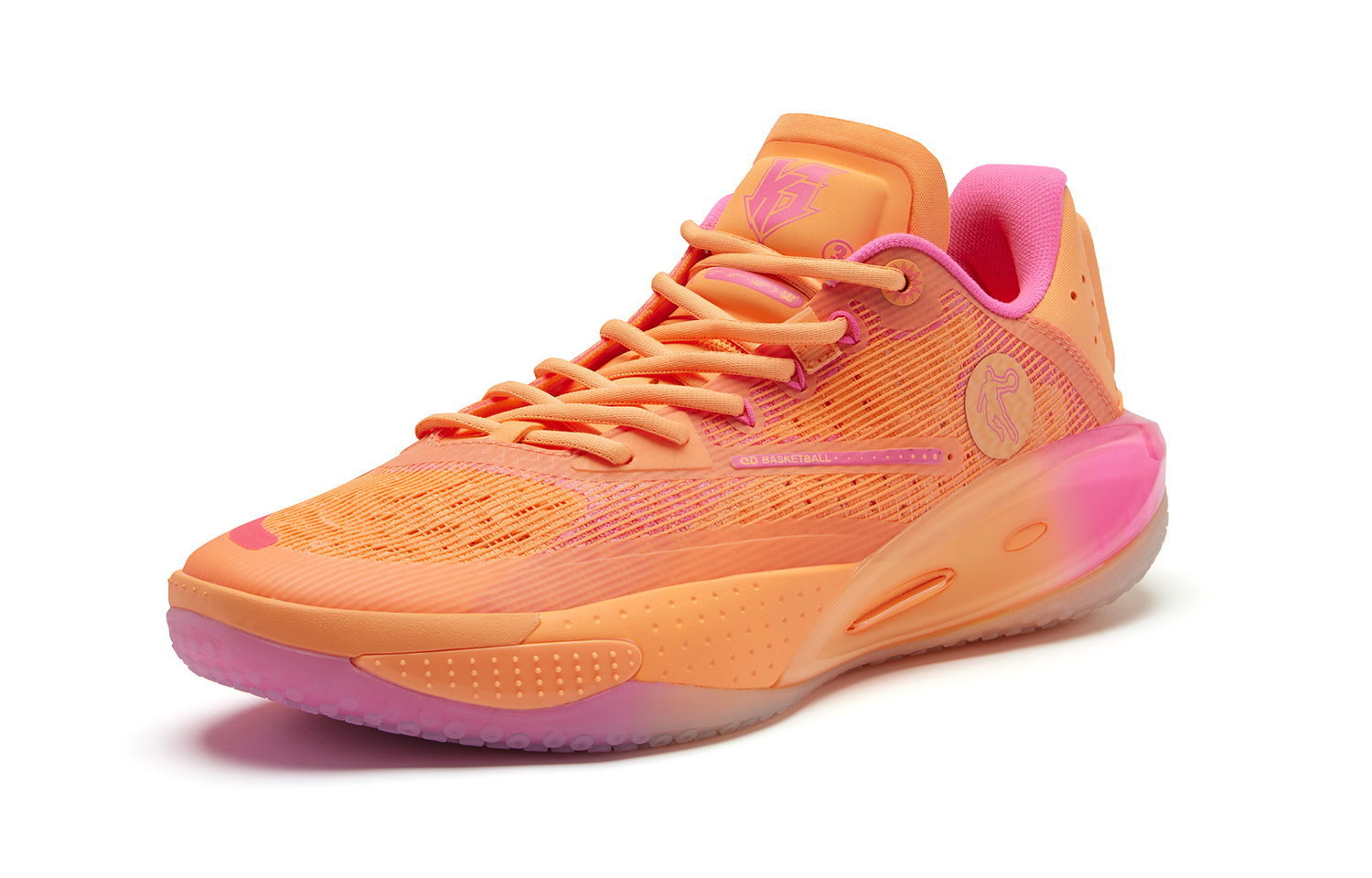 QIAODAN Sharp RISE Solar Storms Cushioning Anti-Slip And Wear-Resistant Low-Top Basketball Shoes Men’s Orange Pink