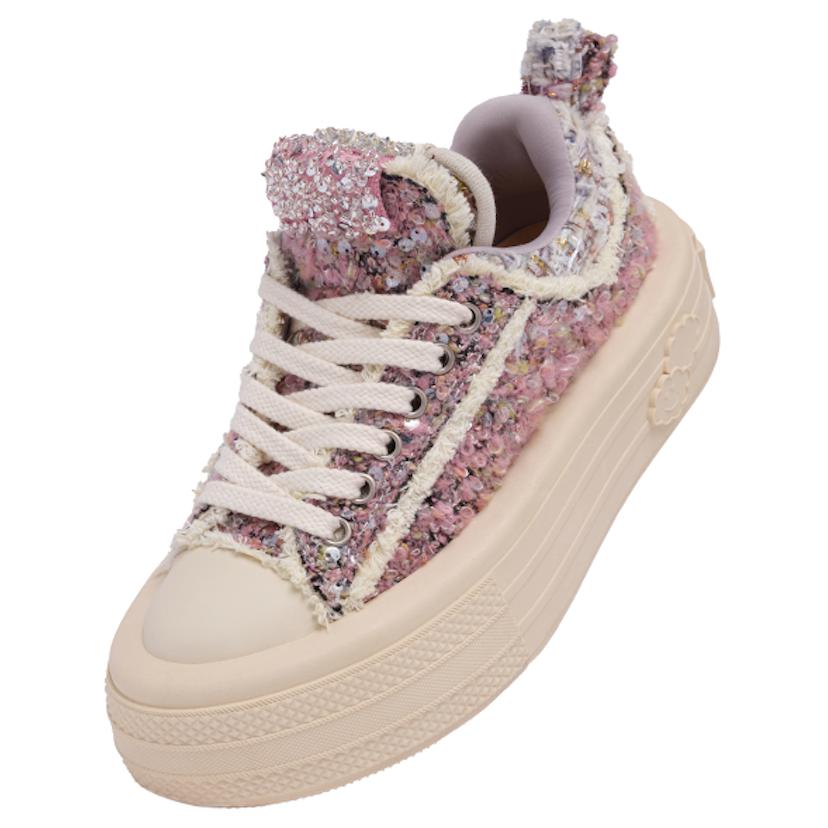 Foreshadow Double Uni 1.0 Violet And Crimson Low top Canvas Shoes Women's Rose Red