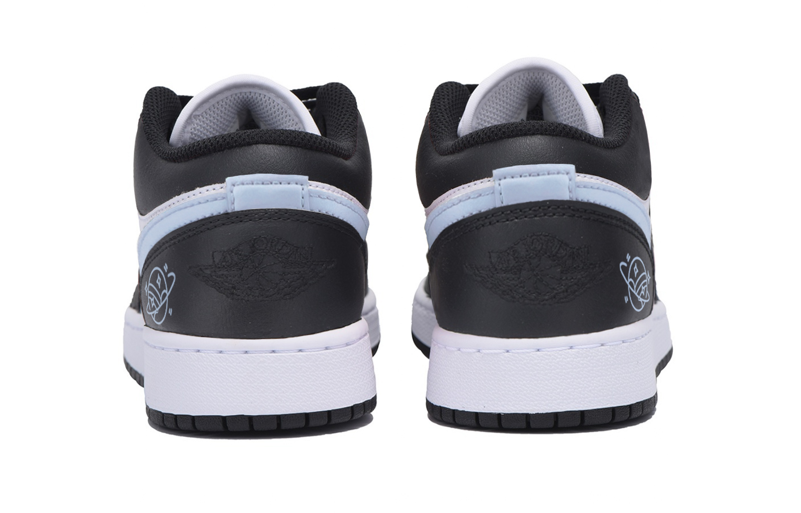 Jordan Air Jordan 1 Slip Resistant Abrasion Resistant Low top Vintage Basketball Shoes Men’s Black White Blue