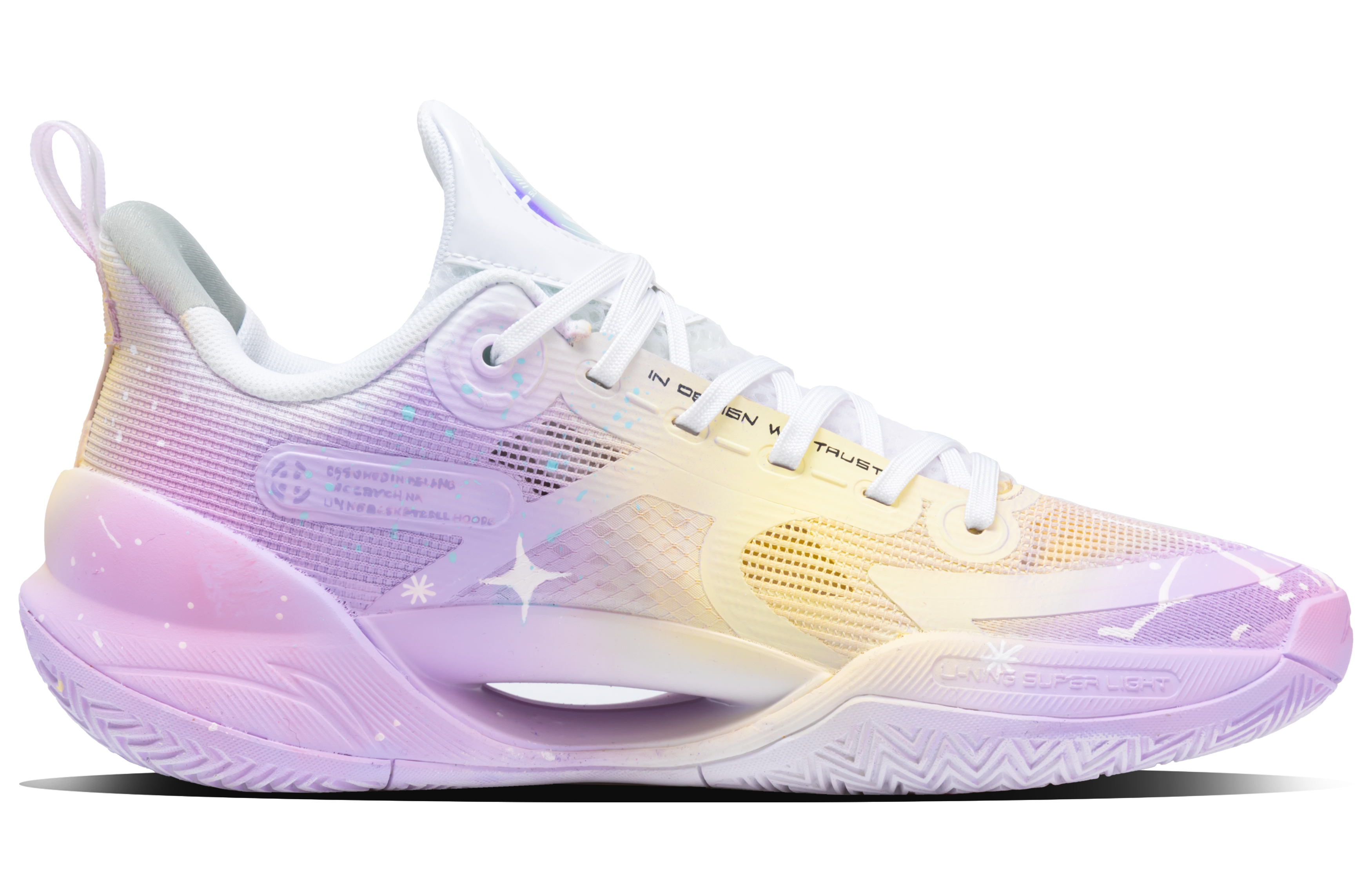 Li Ning Super Light V2 Cushioning Slip Resistant Abrasion Resistant Low top Basketball Shoes Men’s Purple