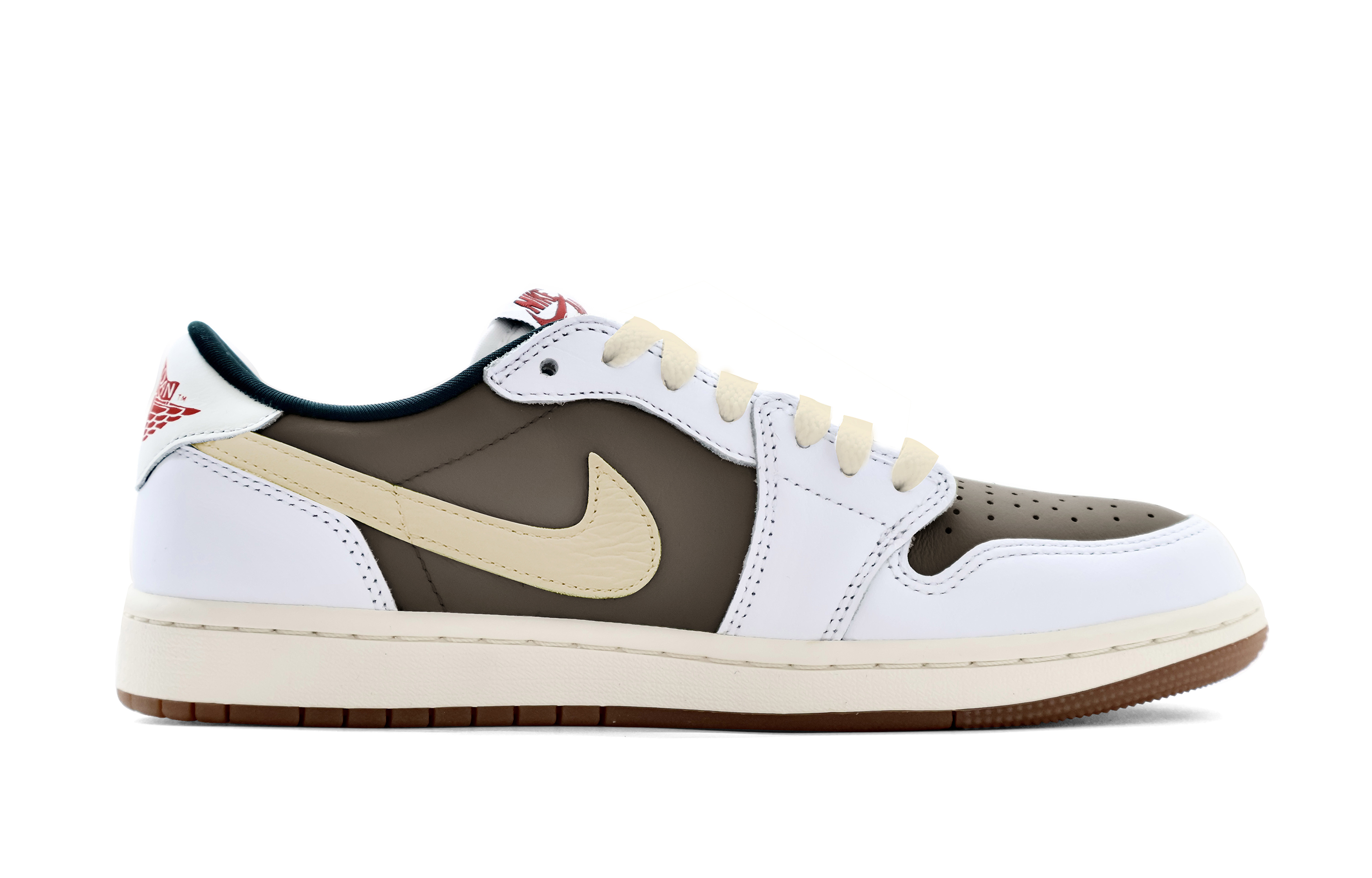 Jordan Air Jordan 1 Slip Resistant Abrasion Resistant Low top Vintage Basketball Shoes Women’s Brown Yellow