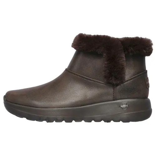 Skechers ON THE GO JOY Thermal Abrasion Resistant Short Snow Boots Women's Brown Black