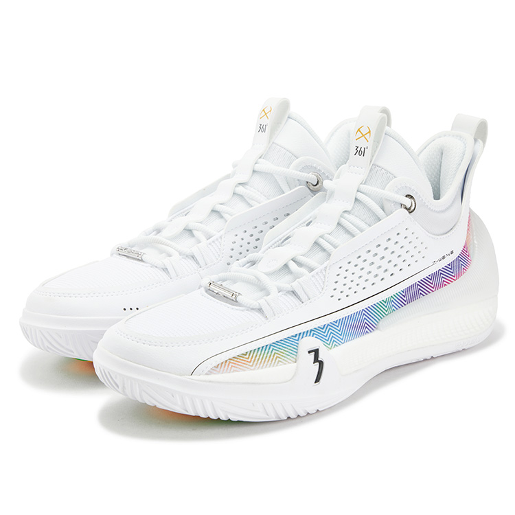 361° Zen 7 Cushioning Slip Resistant Abrasion Resistant Coverage Low top Basketball Shoes Men’s White Blue