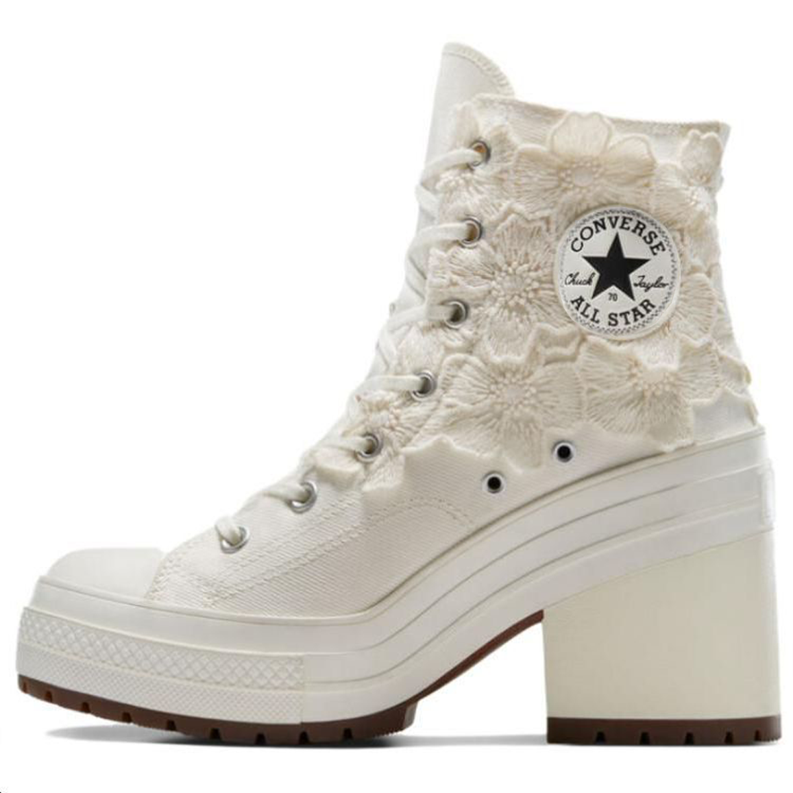 Converse Chuck 70 De Luxe Chunky Heel High Heels Women's Ivory