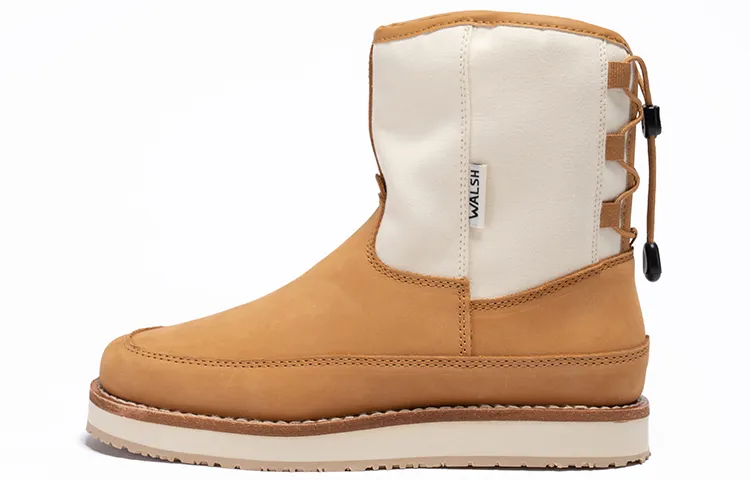 Norman Walsh Cow Suede Thermal Abrasion Resistant Height Increasing Fashion Crew Snow Boots Women's