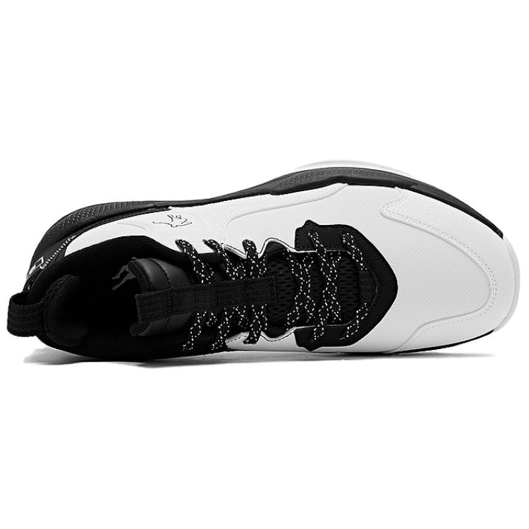 QIAODAN Comfortable Slip Resistant Low top Basketball Shoes Men’s Black White