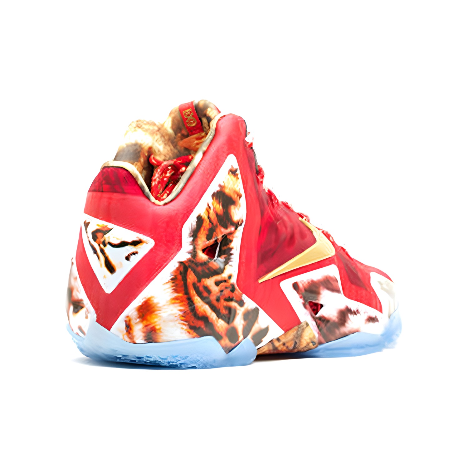Мужские кроссовки Nike Lebron 11 '2K14' (красные) — 挑战红/金属黄金 — фото 2