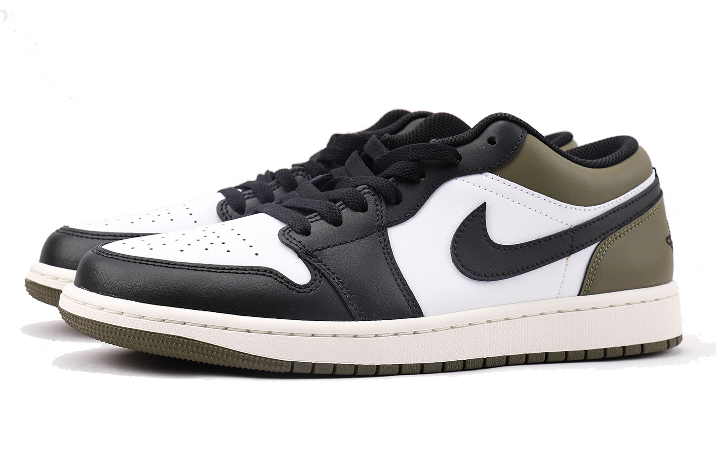 Jordan Air Jordan 1 Slip Resistant Coverage Low top Vintage Basketball Shoes Unisex Grass Green