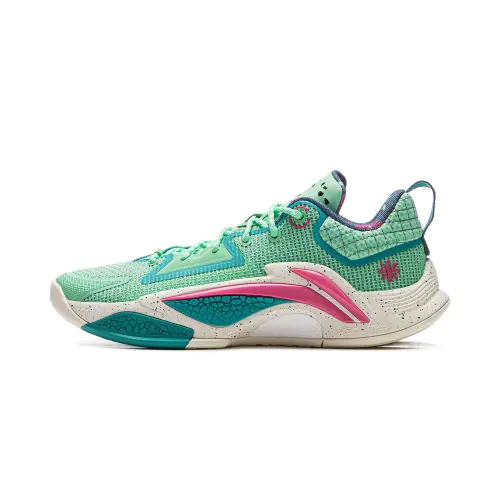 Li Ning BadFive Chase Hunt 1 Slip Resistant Coverage Lightweight Rebound Low top Outdoor Basketball Shoes Men's Green