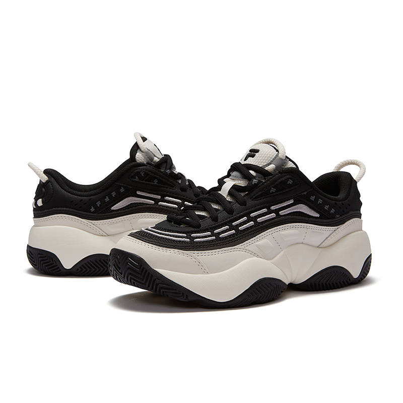 FILA FUSION FIRE Flame Shoes Versatile Balance Low top Vintage Basketball Shoes Women’s Black White