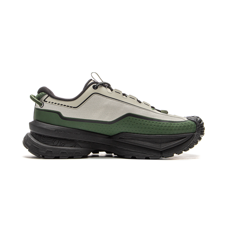 Li Ning Outdoor CF Tracing Cushioning Slip Resistant Abrasion Resistant Low top Hiking Shoes Unisex Gray Green