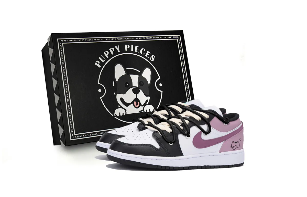 Jordan Air Jordan 1 Vintage Basketball Shoes Men's Low Top Black Pink
