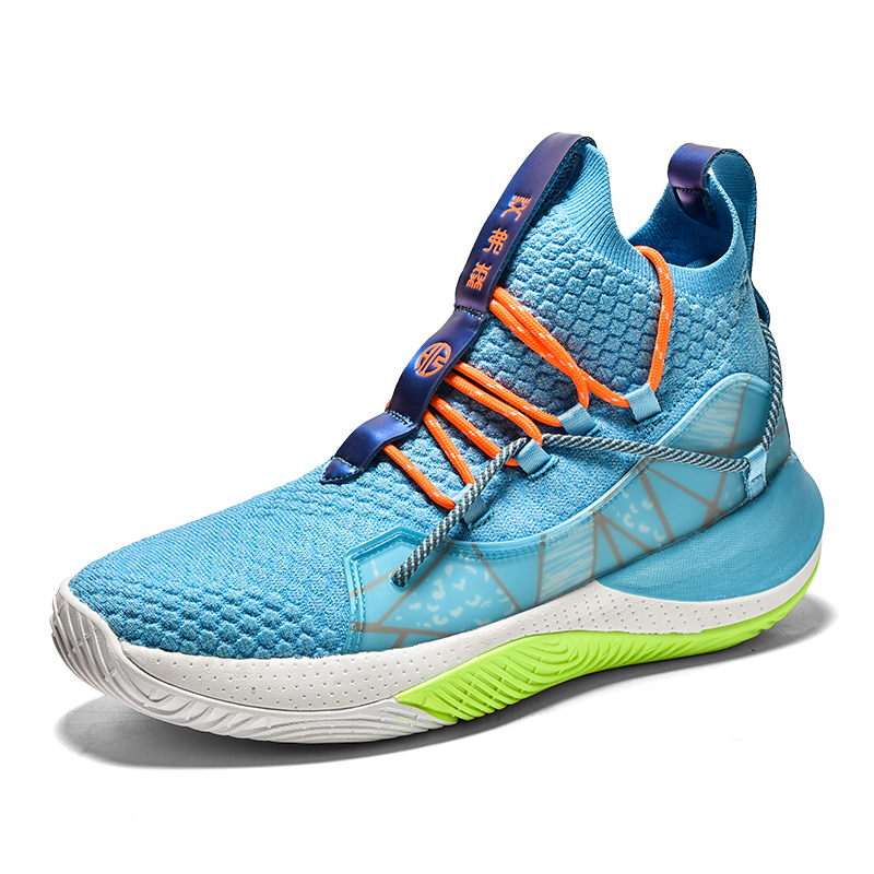 IVERSON Abrasion Resistant Lightweight Wear resistant And Lightweight High top Acalanatha Basketball Shoes Unisex Blue