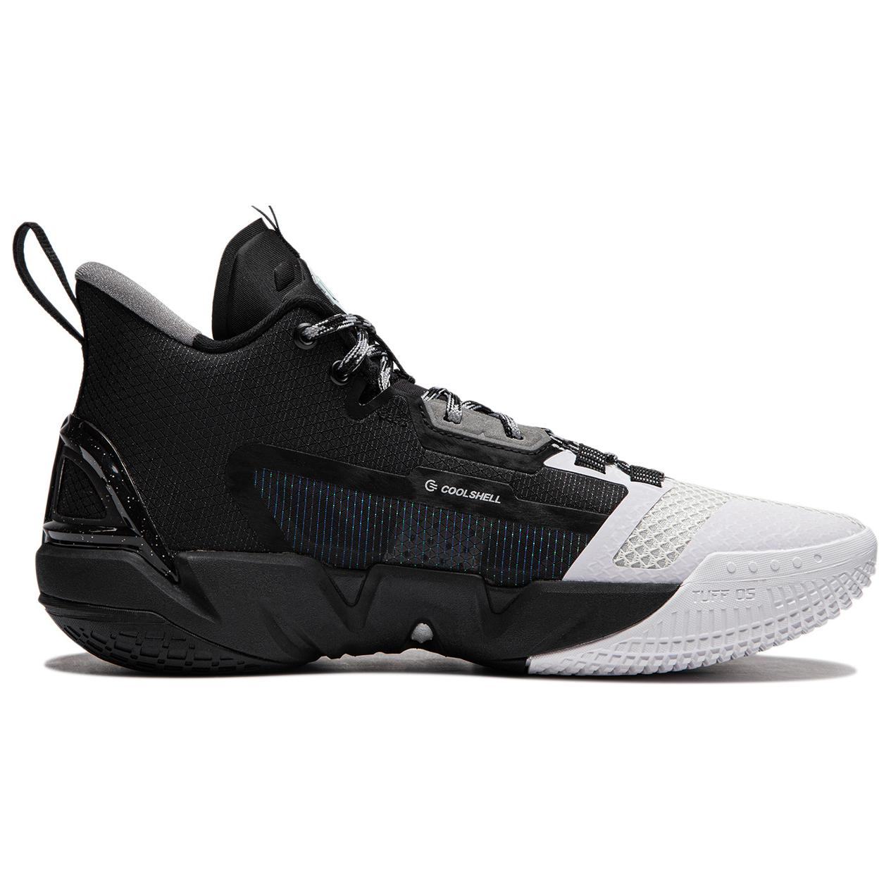 Li Ning BadFive 4 Cushioning Abrasion Resistant Breathable Mid top Basketball Shoes Men’s Black White