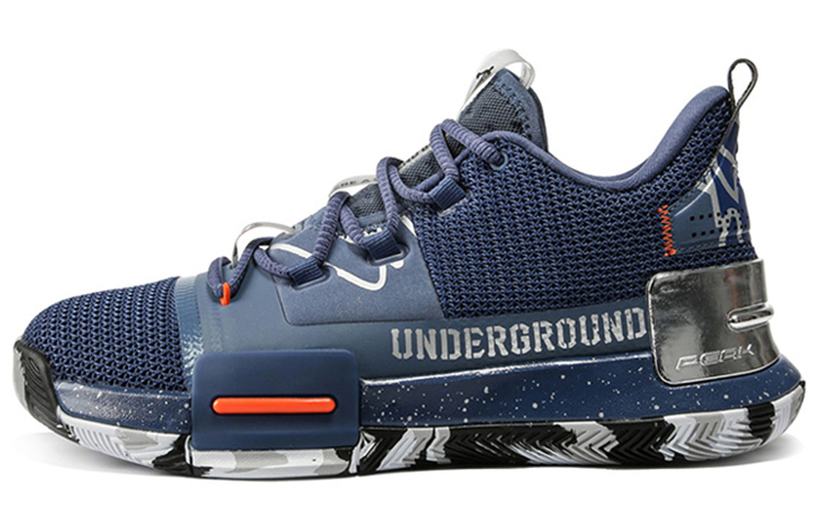 PEAK Flash Leather Cushioning Slip Resistant Abrasion Resistant Low top Basketball Shoes Men’s Indigo Purple