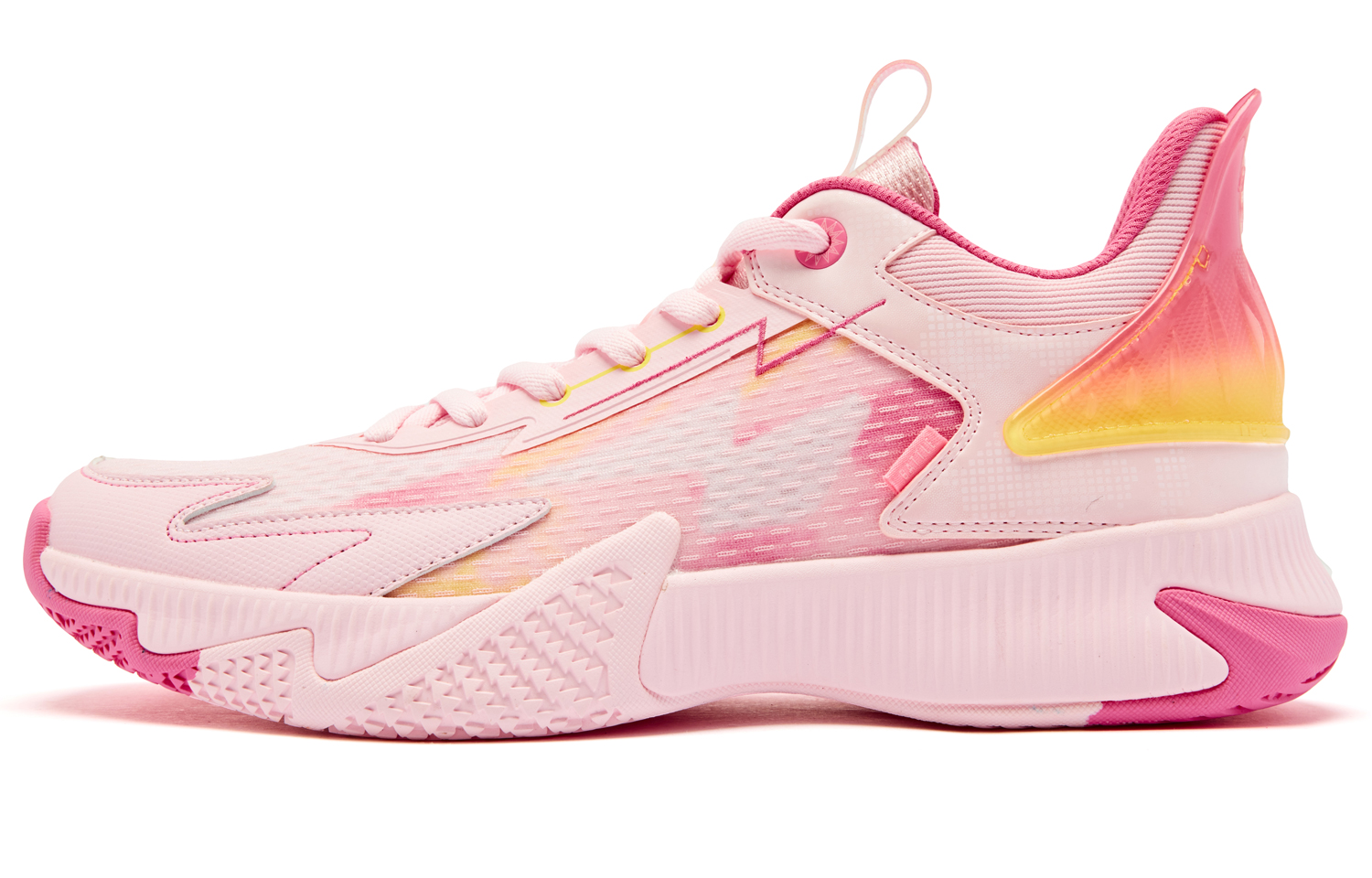 QIAODAN Cushioning Coverage Rebound Breathable Slip Resistant Low top Basketball Shoes Men’s Pink