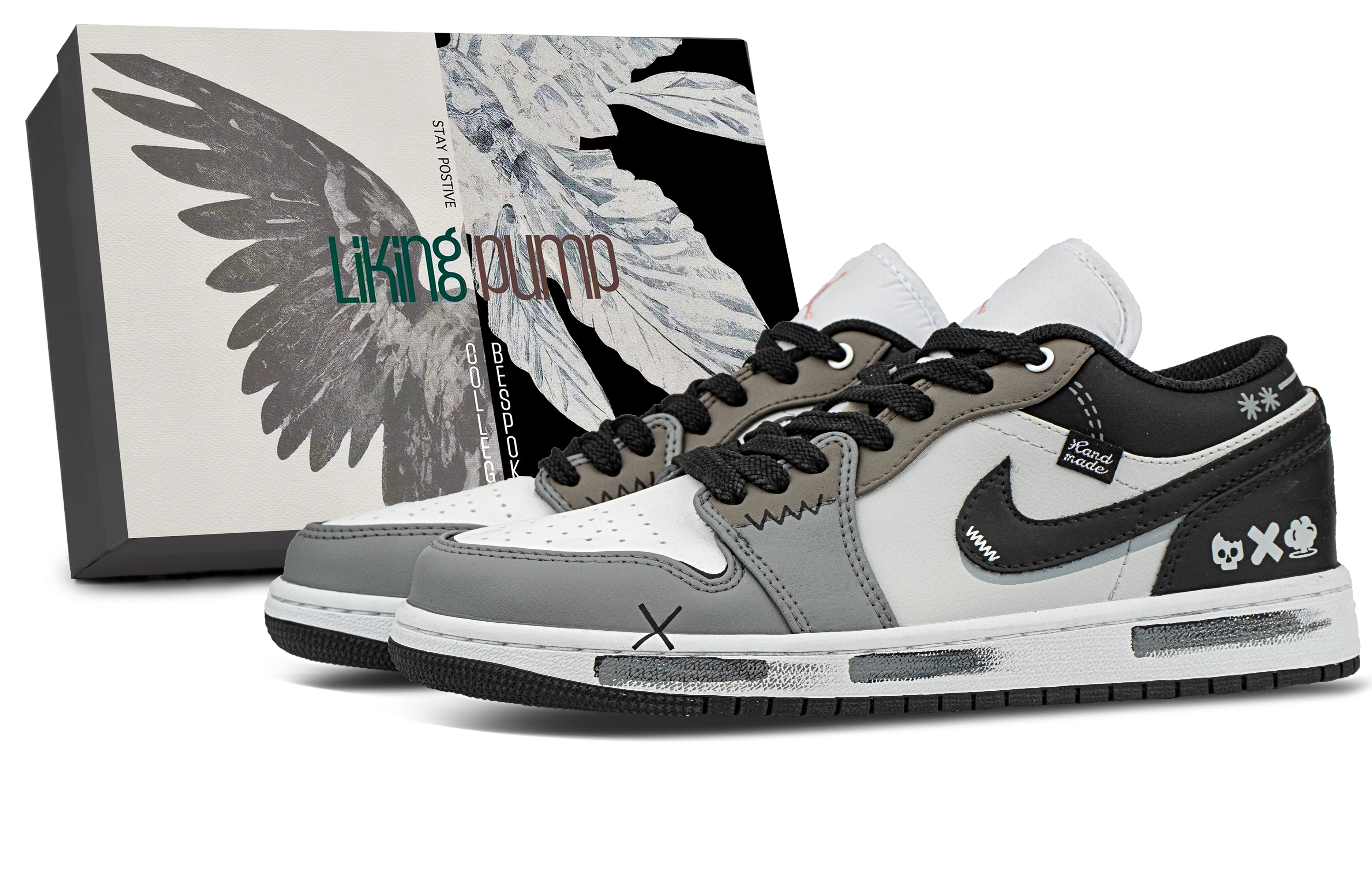 Jordan Air Jordan 1 Cushioning Breathable Cushioning Breathable Low top Vintage Basketball Shoes Unisex