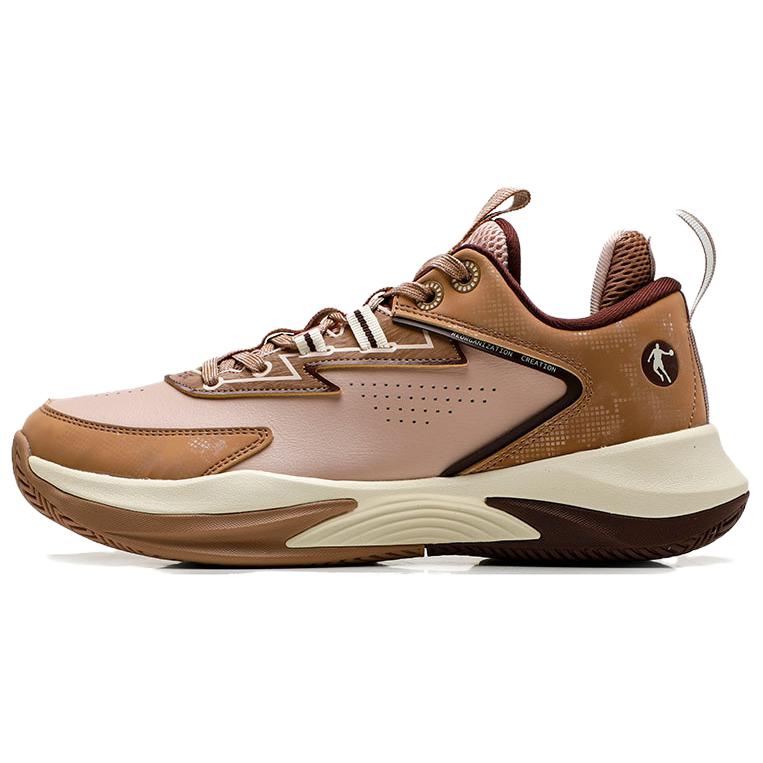 QIAODAN Slip Resistant Abrasion Resistant Slip Resistant Abrasion Resistant Low top Basketball Shoes Men’s Brown