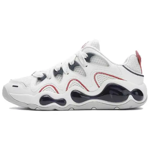 FILA FUSION VERTICAL Crack Shoes Textile, Synthetic Leather Low top Vintage Basketball Shoes Men's White Red