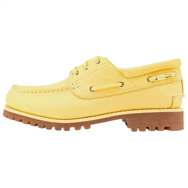 Jacquemus x Timberland X Jacquemus Collaboration Collection Leather Boat Shoes Men's Yellow