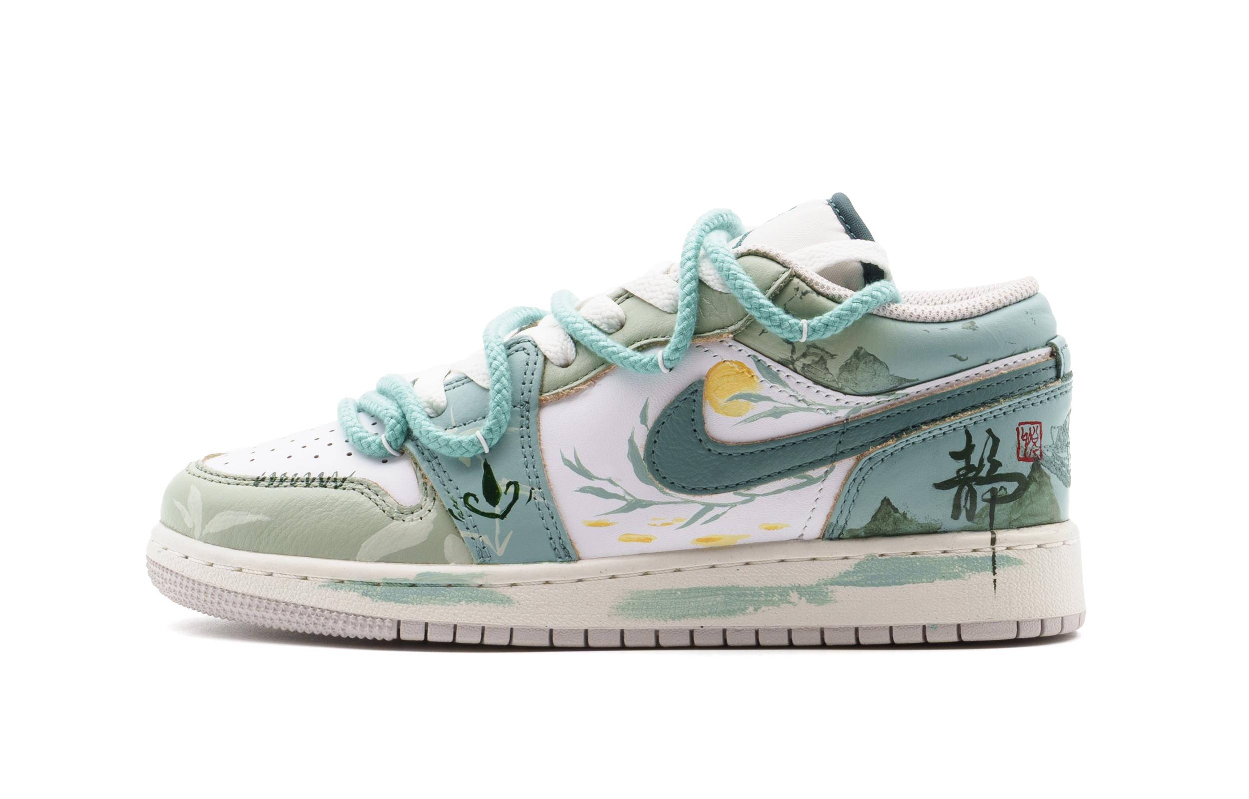 Jordan Air Jordan 1 Leather Comfortable Cushioning, Wear Resistant Low top Vintage Basketball Shoes Unisex