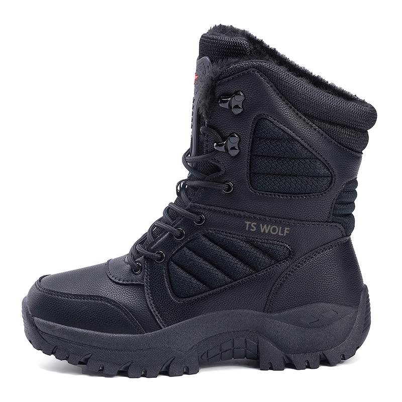 TANSENLANG Crew Snow Boots Unisex Black