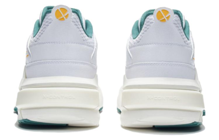 XTEP Domination Slip Resistant Abrasion Resistant Low top Basketball Shoes Men’s White Yellow Green