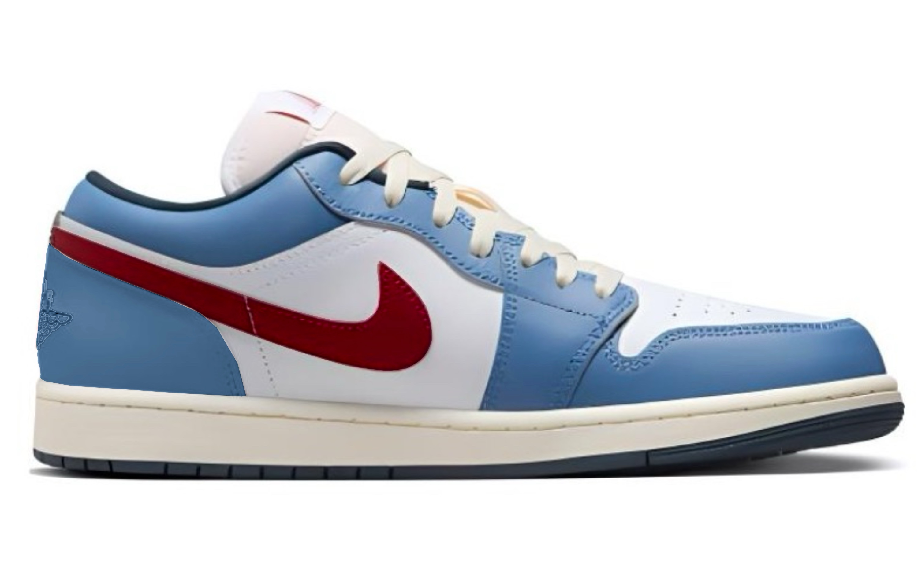 Jordan Air Jordan 1 Low top Basketball Shoes Men’s White Blue Red