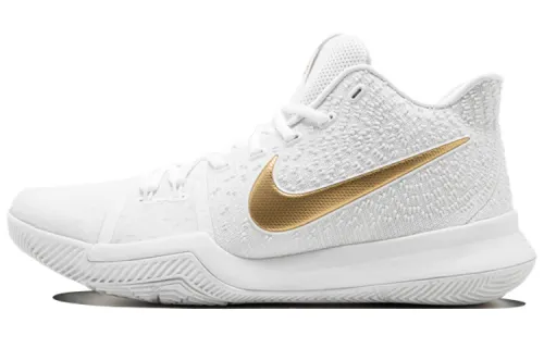 Nike Kyrie 3 Finals Gold Irving non-slip lightweight mid-top basketball shoes men's white foreign version