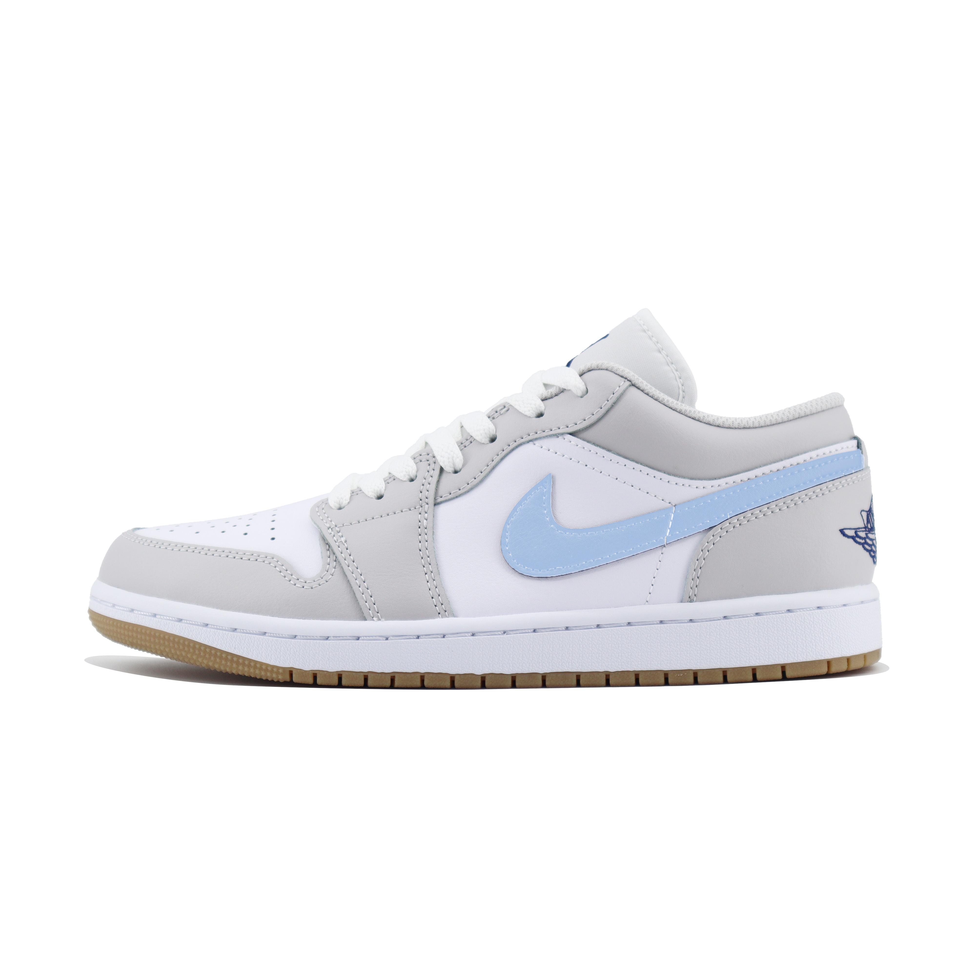 Jordan Air Jordan 1 Slip Resistant Abrasion Resistant Low top Vintage Basketball Shoes Unisex White Gray