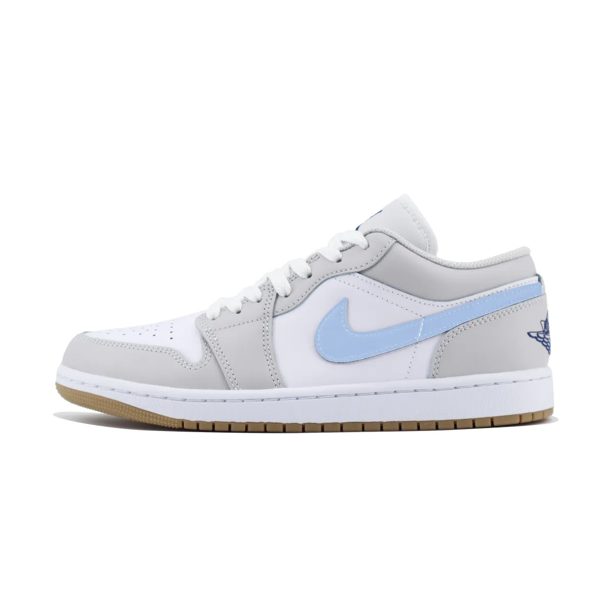 Jordan Air Jordan 1 Slip Resistant Abrasion Resistant Low top Vintage Basketball Shoes Unisex White Gray