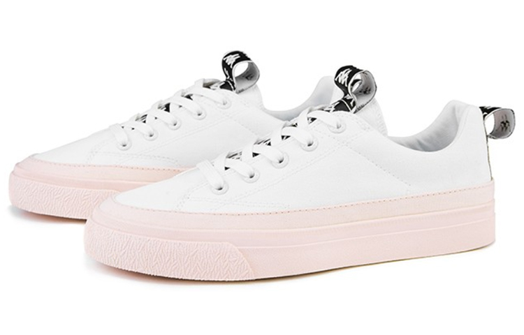 Kappa BANDA Slip Resistant, Abrasion Resistant, Lightweight, Breathable Low top Canvas Shoes Unisex Pink White